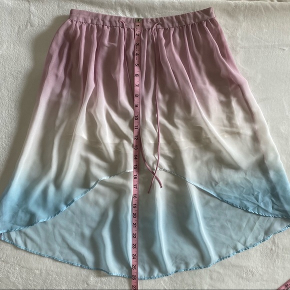 Mango flowy chiffon pink/white/blue skirt - Picture 2 of 10